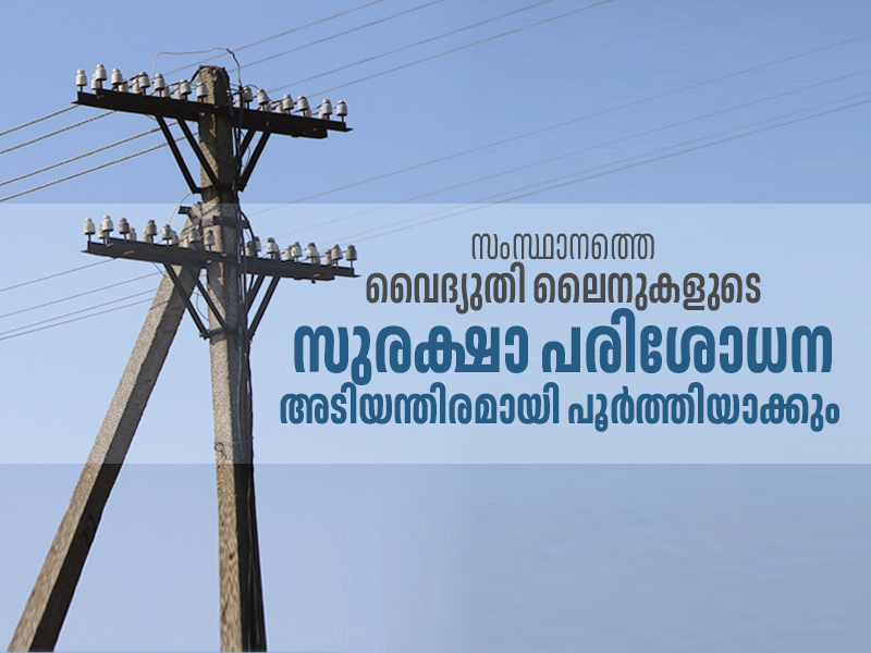 Instructions have been given to conduct time-bound safety inspections of all power lines in the state.